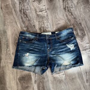 BKE Indigo Distressed Jean Shorts